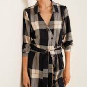 MANGO Buttoned check dress